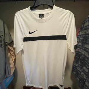 White & black Nike mens shirt with mesh back